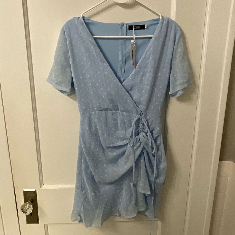 NWT Blue Wrap Asymmetrical Dress
